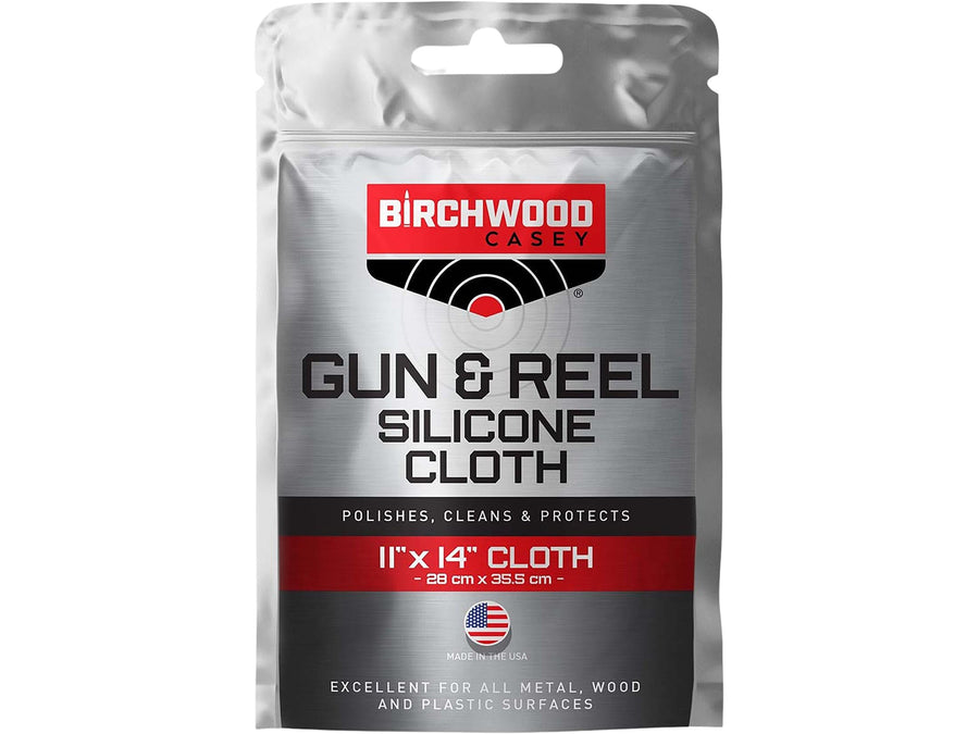 BIRCHWOOD CASEY Silicone Gun & Reel Cloth | Lightweight Cotton 11"x14" Cleaning Rag for Gun, Sporting Equipment & Precision Instruments