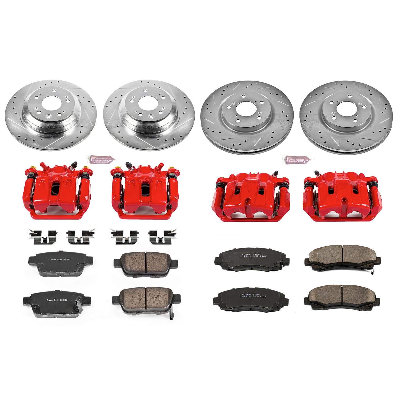 Power Stop Z36 KC5589-36 Front & Rear Truck and Tow Brake Kit with Calipers For Ford F-250 Super Duty 2009-2010 [Model Specific]