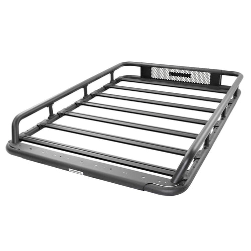 Go Rhino Roof Rack SRM 600 - Tubular Basket-Style Rack & Clamps | Aluminum, Textured Black, L: 55" x W: 52" | 5936055T