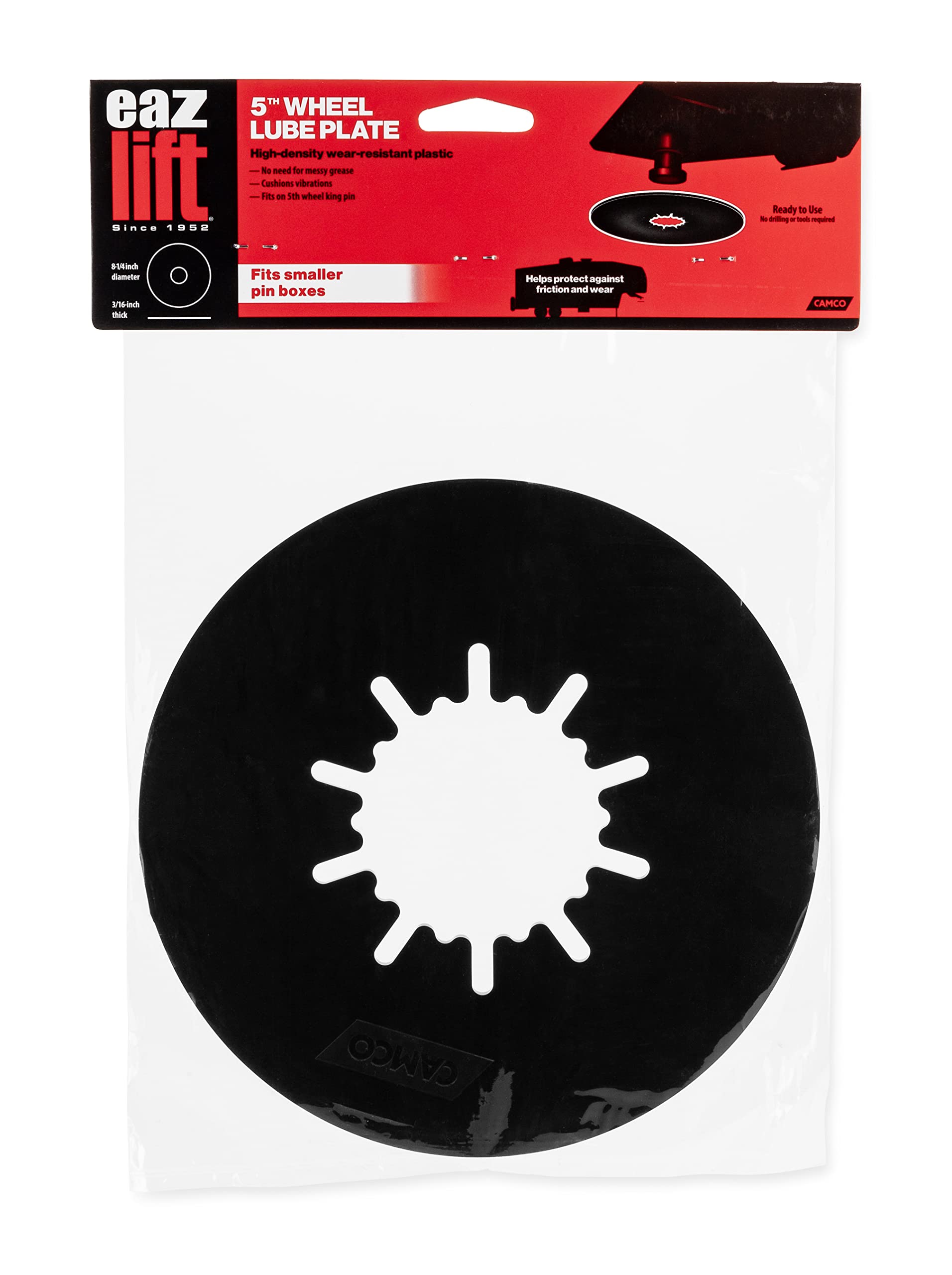 RV Fifth Wheel Lube Plate Camco | 8.25" Diameter | Easy Install | (44671)
