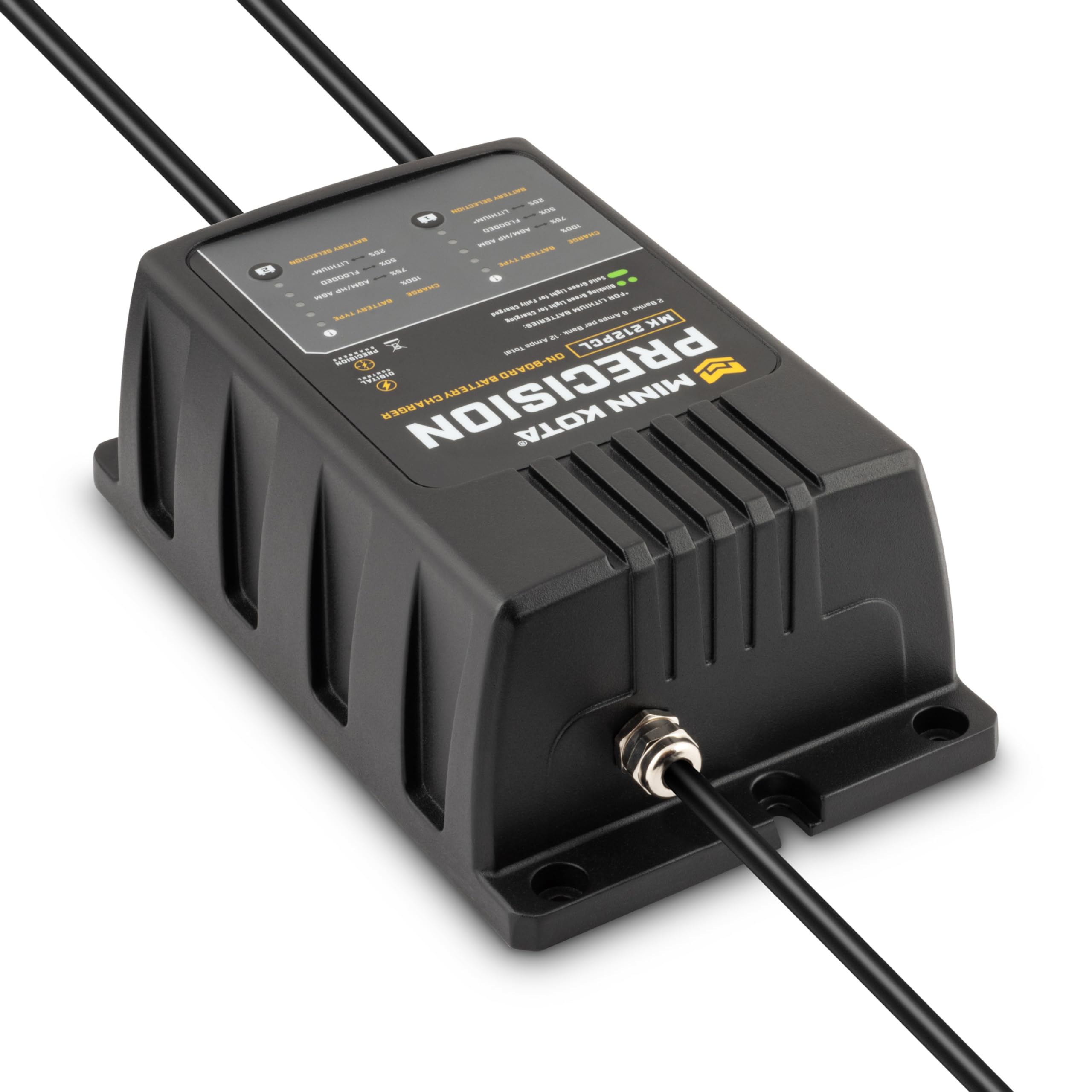 Minn Kota MK-212PCL Precision On-Board Marine Battery Charger – 2 Banks, 6 Amps Each