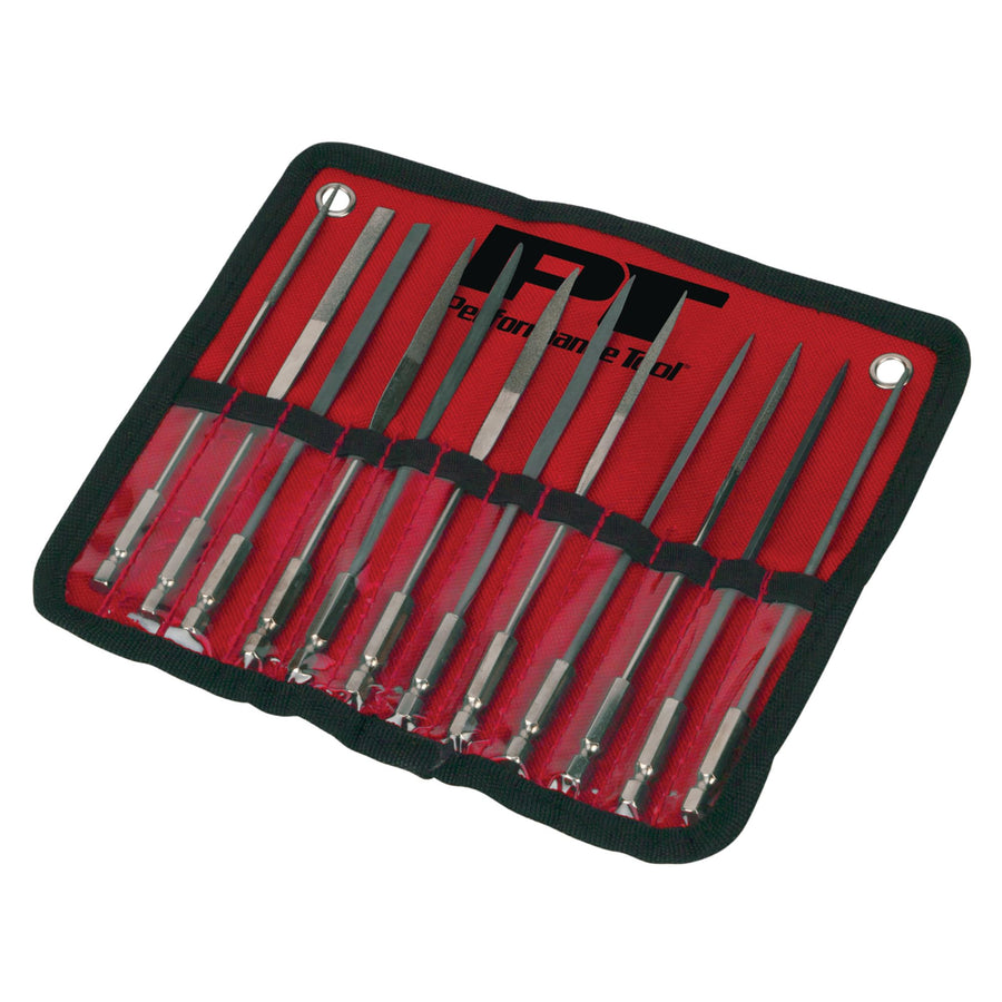 12Pc Performance Tool W5391 Micro File Set - Precision Files for Wood, Metal, and Plastic Working Applications