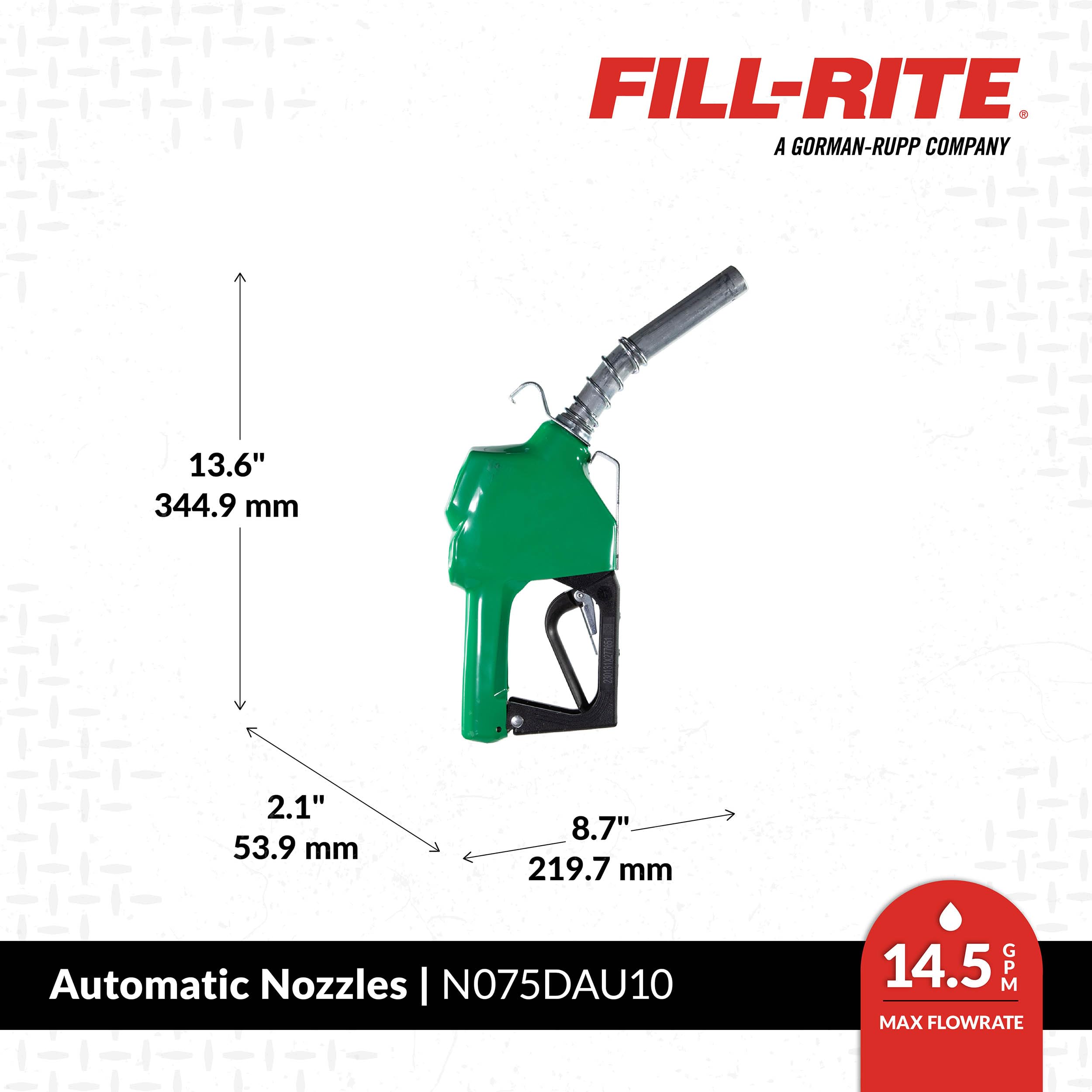 Automatic Fill-Rite N075DAU10 Nozzle 3/4" (Green)