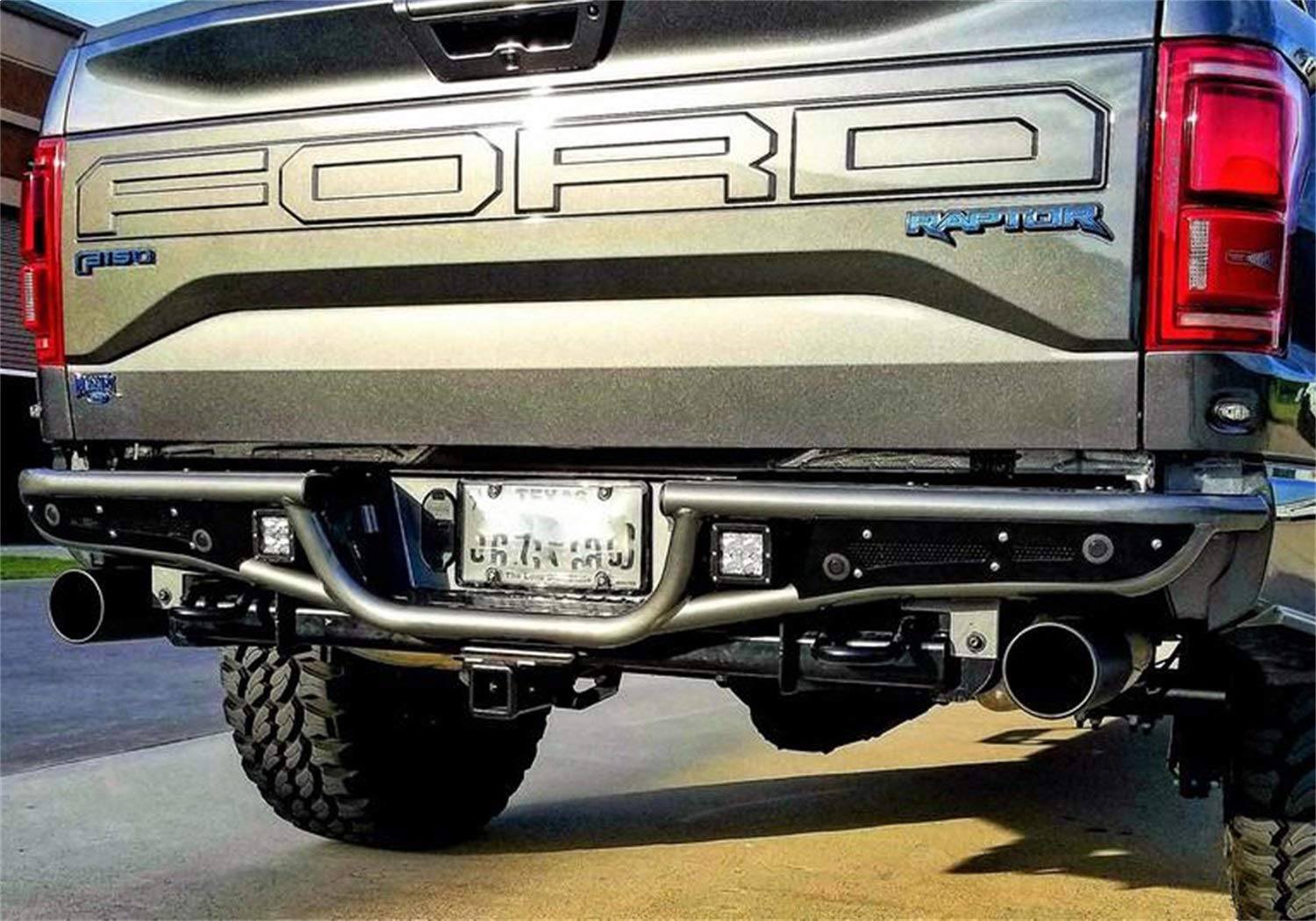 Textured Black N-Fab Bumper | With Factory Hitch, F18RB-H-TX | Fits 2017-2020 Ford Raptor