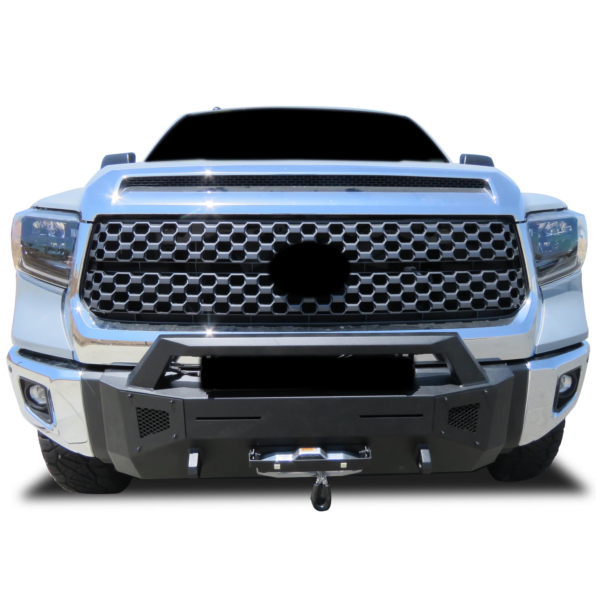 Heavy Duty Black Horse Armour III Front Winch Bumper Textured Black Compatible with 2014-2021 Toyota Tundra(Excl. TRD Pro with TSS-P)-AR3HD63NL