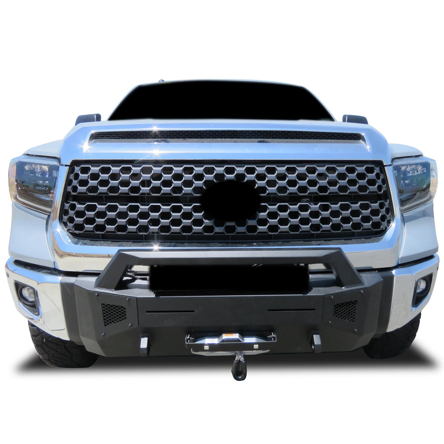 Heavy Duty Black Horse Armour III Front Winch Bumper Textured Black Compatible with 2014-2021 Toyota Tundra(Excl. TRD Pro with TSS-P)-AR3HD63NL