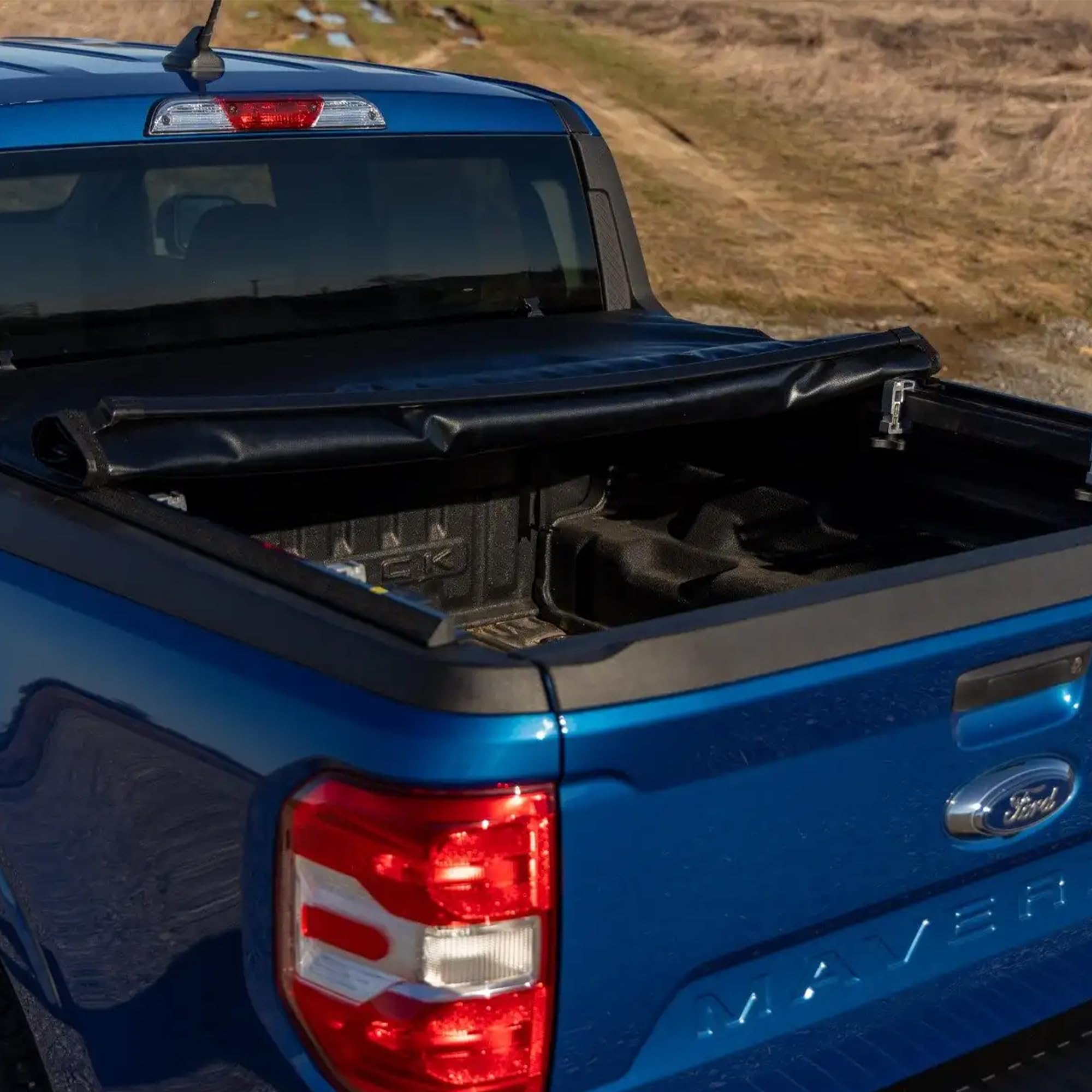 Soft Roll Up Rough Country Truck Bed Tonneau Cover for Ford Maverick (2022-2026) - Fits 4'6 (54.4") Bed, Weatherproof Bed