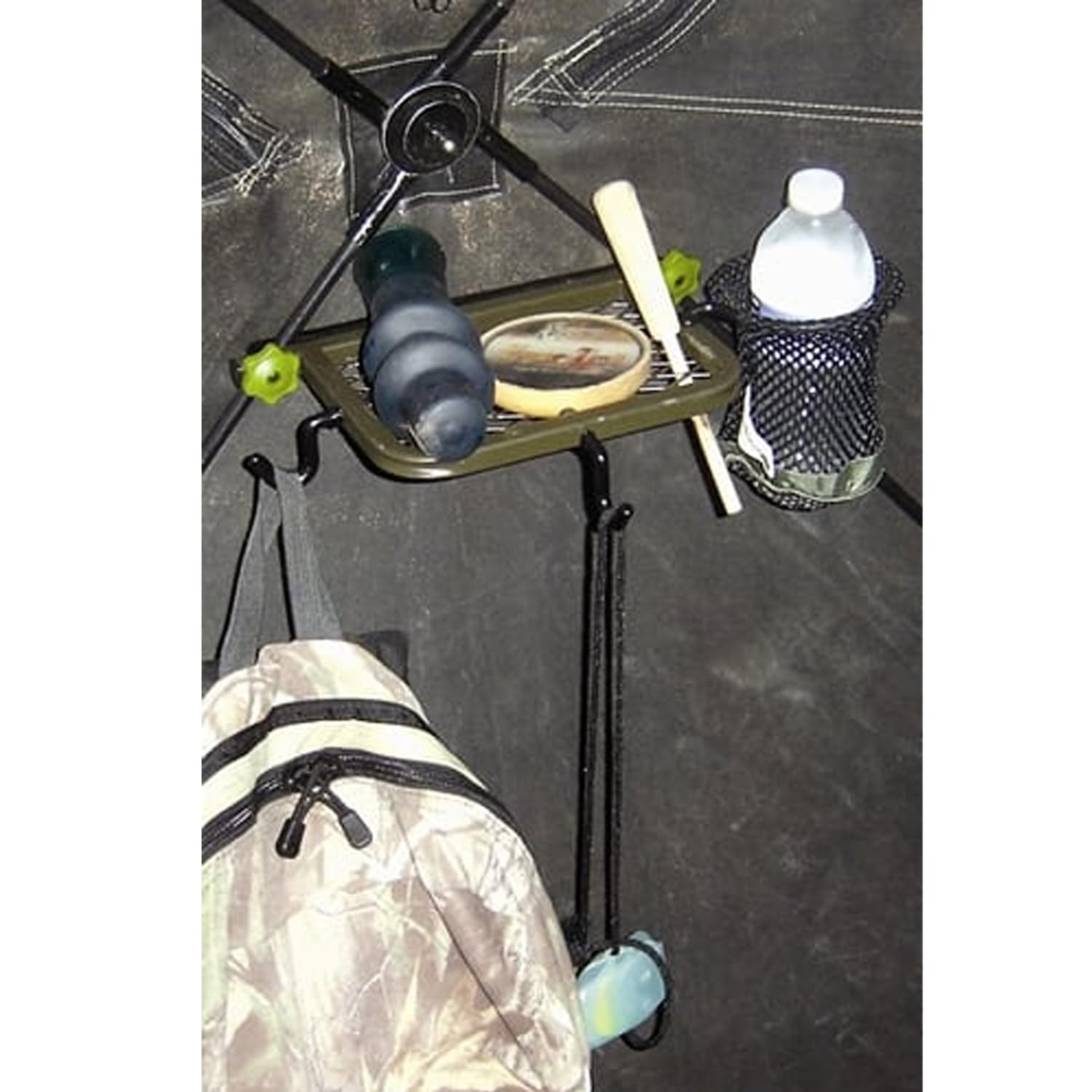 HME Easy-to-Attach Durable Hunting Ground Blind Accessory Shelf (8 Inches) with Drink Holder & Accessory Hooks
