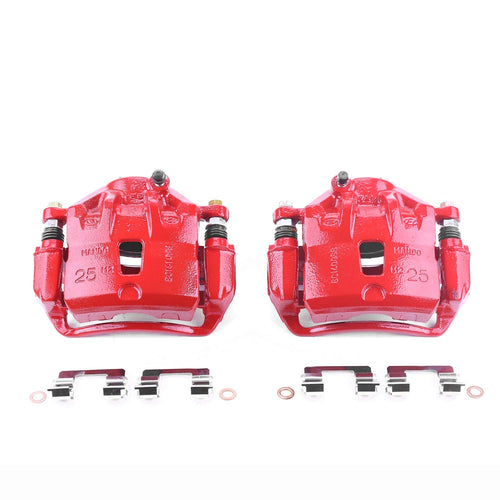 Power Stop Pair of High-Temp Red Powder Coated Calipers Front For Hyundai Elantra, Hyundai Sonata, Kia Magentis, Kia Optima, Kia Soul [Model Specific]