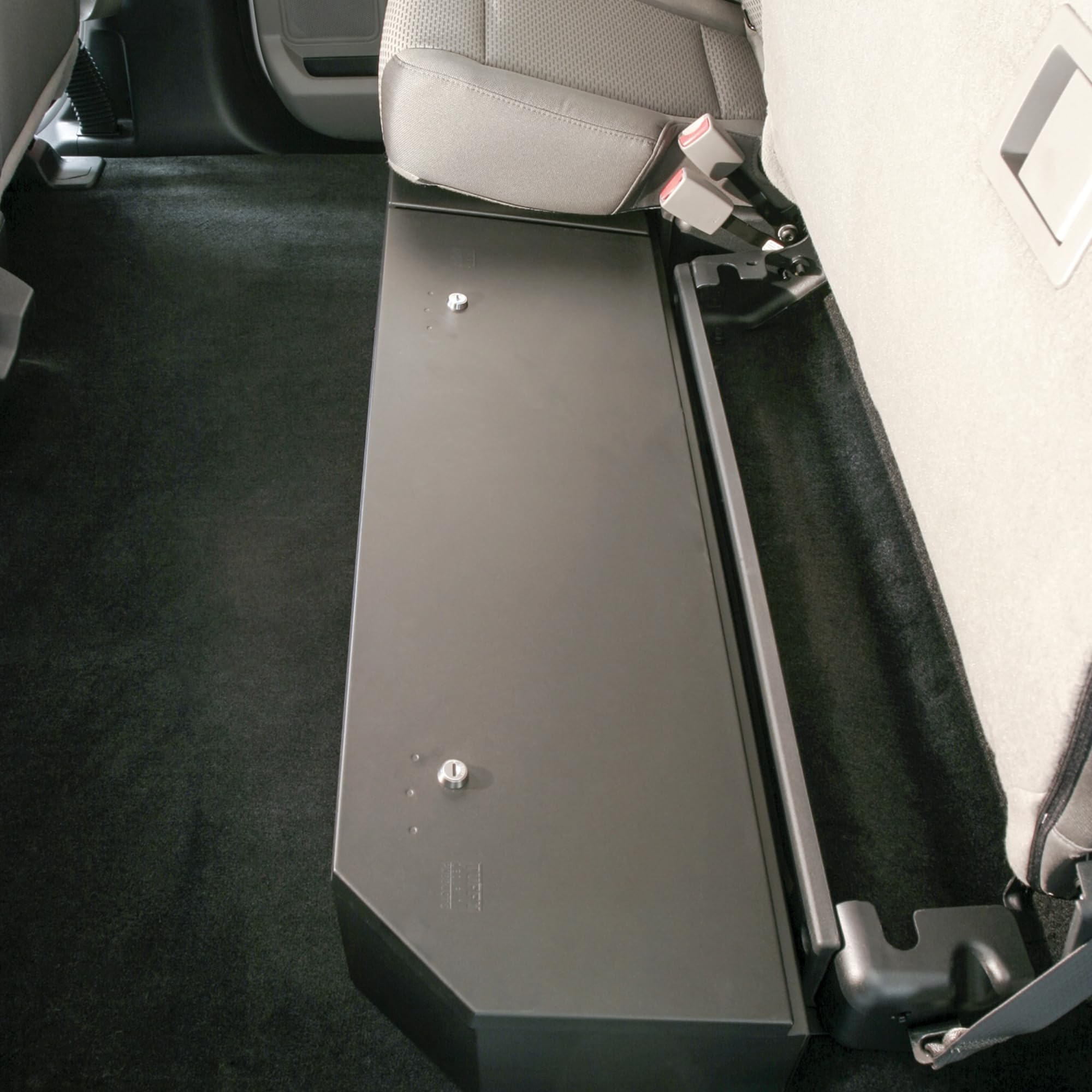Tuffy Under-Seat Full-Width Lockbox for Ford F-150, F-250, and F-350 SuperCrew (2015–2025), Heavy-Duty Steel Rear Seat Security Safe with Pry-Guard Lock, Weather-Resistant, Quick No-Drill Install