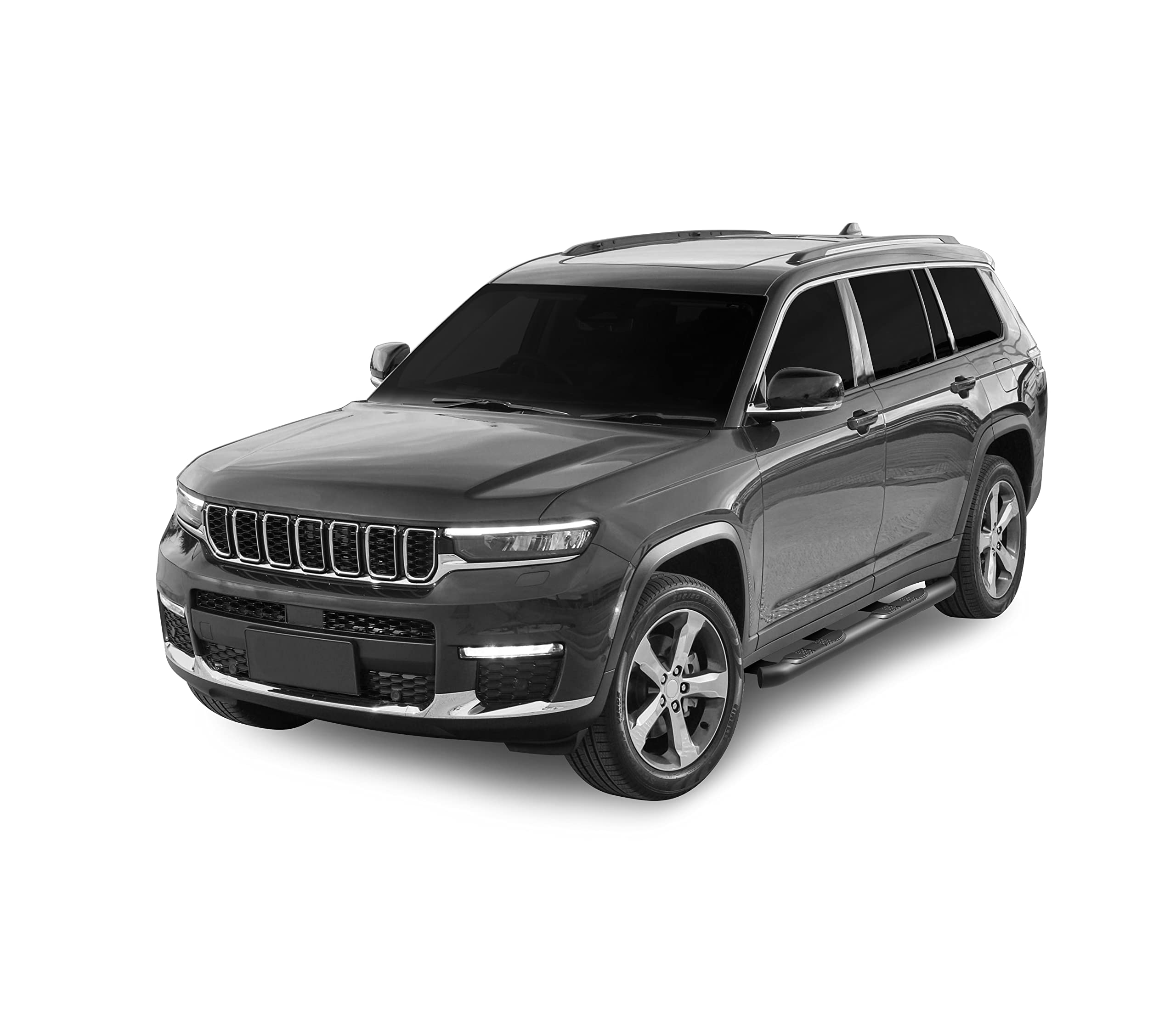 Off Road Black Horse 3in Side Steps Black Compatible with 22-25 Jeep Grand Cherokee (Excl. 22-24 4xe)-9B080205A