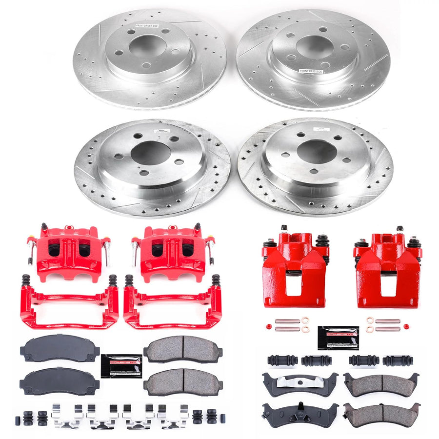 Power Stop Z23 KC4357 Evolution Sport Performance Brake Kit with Caliper For Ford Explorer Sport 2001-2002 [Model Specific]