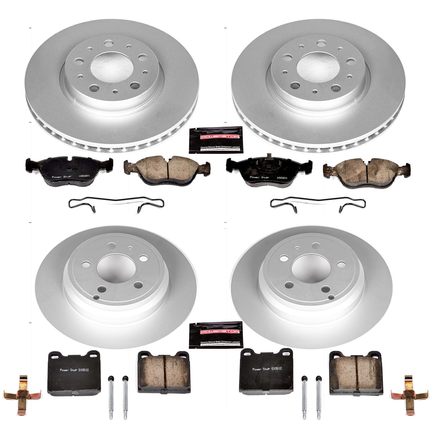 Power Stop CRK2728 Z23 Evolution Geomet Coated Brake Kit Front and Rear For Volvo 850 1994-1997, Volvo C70 1998-2004, Volvo S70 1998-2000, Volvo V70 1998-2000 [Model Specific]