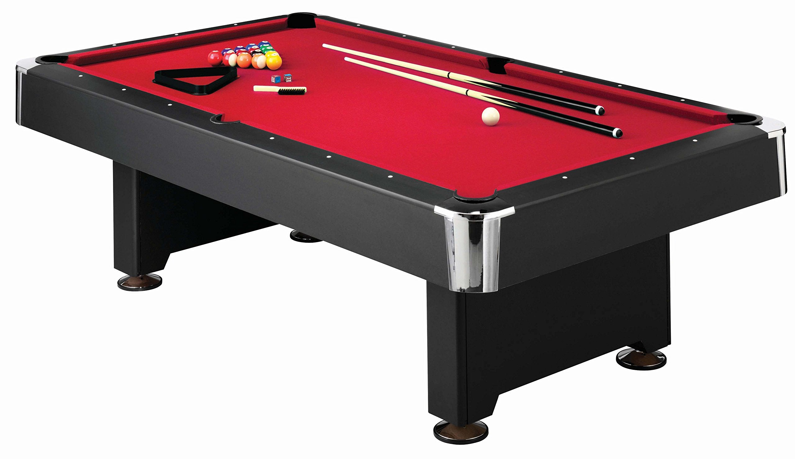 Donovan II Mizerak 8' Billiard Table with 2 Cues, Set of Billiard Balls, Triangle Brush and 2 Chalk