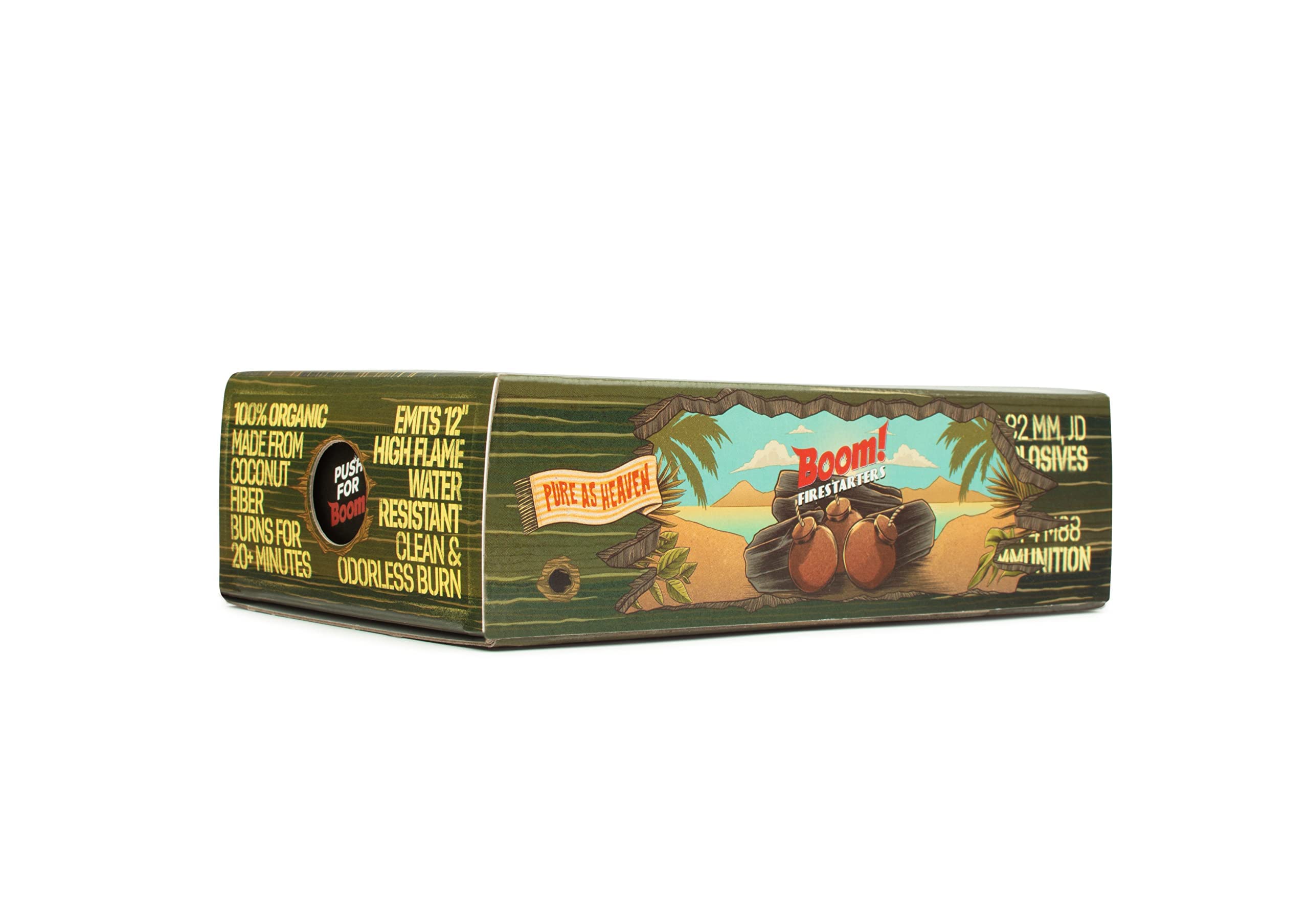 Jealous Devil Firestarters Boom! 8 Pack, 100% Natural Made from Coconut Fiber, No Smoke and Odorless, Waterproof, 20-Minute Long Burn for BBQ Lump Charcoal, Briquettes, Fireplace, Camping and More