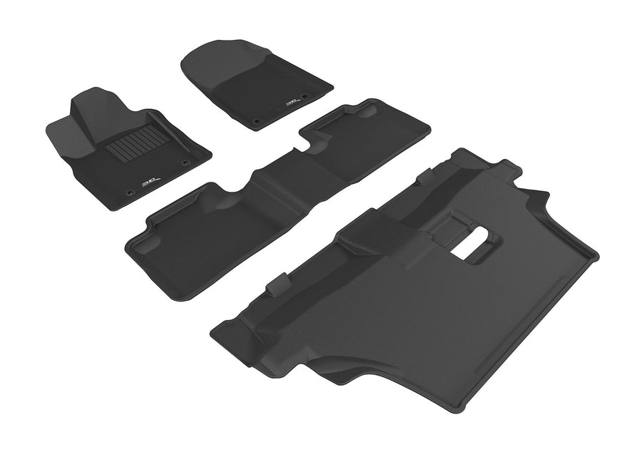 Kagu 3D MAXpider Custom Fit Floor Mat (Black) Compatible with Dodge 7-Seat 2013-2026 (2 Posts on Front Passenger's Floor) - Front Row