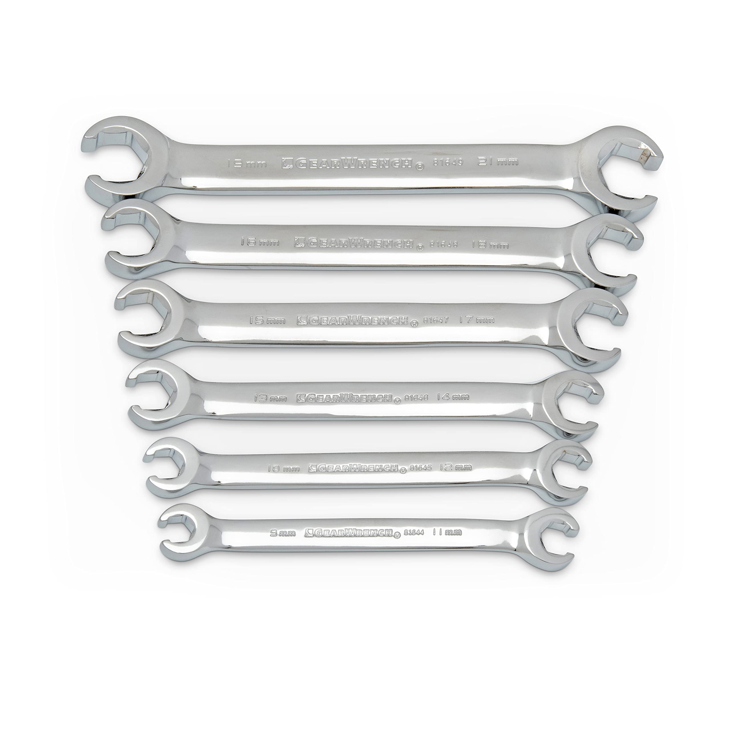 6 Pc. GEARWRENCH Flare Nut Wrench Set, Metric - 81906