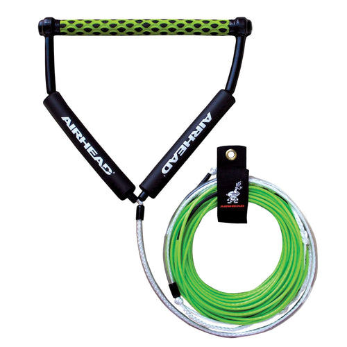 Dyneema Airhead Flat Line Wakeboard Rope, 4 Sections, 70-Feet, Green