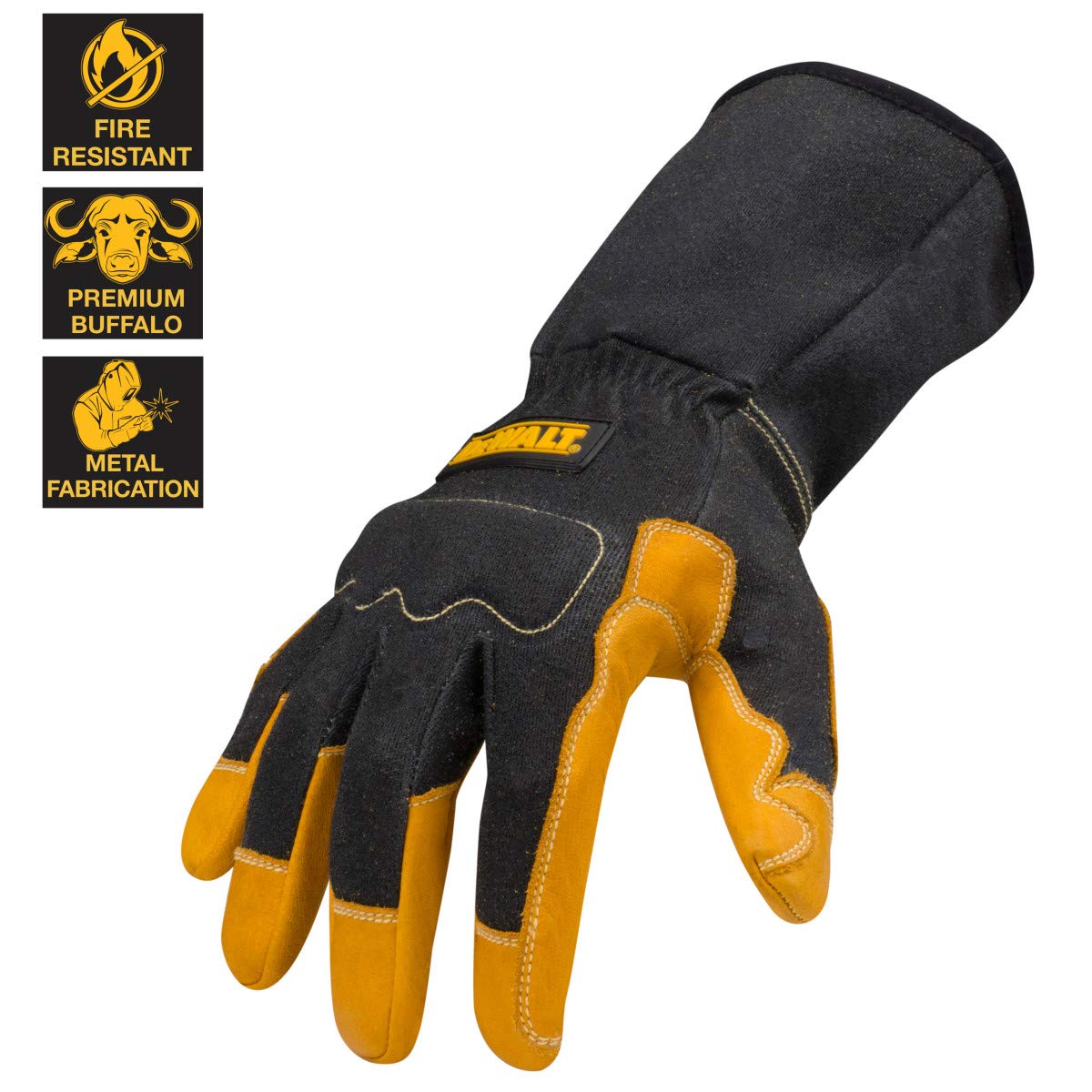 Premium Dewalt Fabricator's Gloves for Welding/Metal Fabrication, Gauntlet-Style Cuff, X-Large