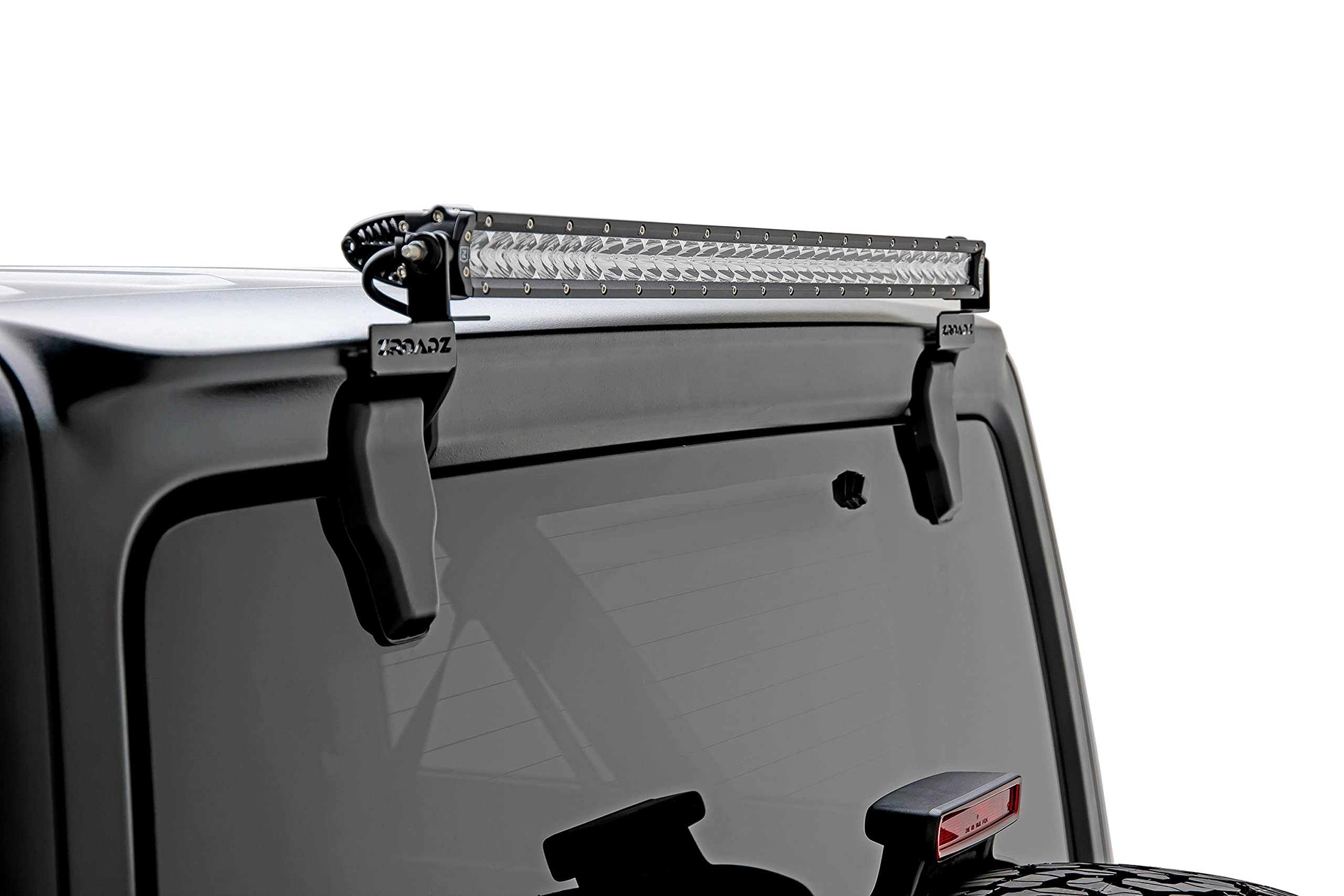 ZROADZ LED Rear Window Kit - Compatible w/ 2018 - 2022 Jeep JL - Incl. 30 Inch Light - Mild Steel Gloss Black Finish - Bolt-On Easy Installation - PN #Z394931-KIT