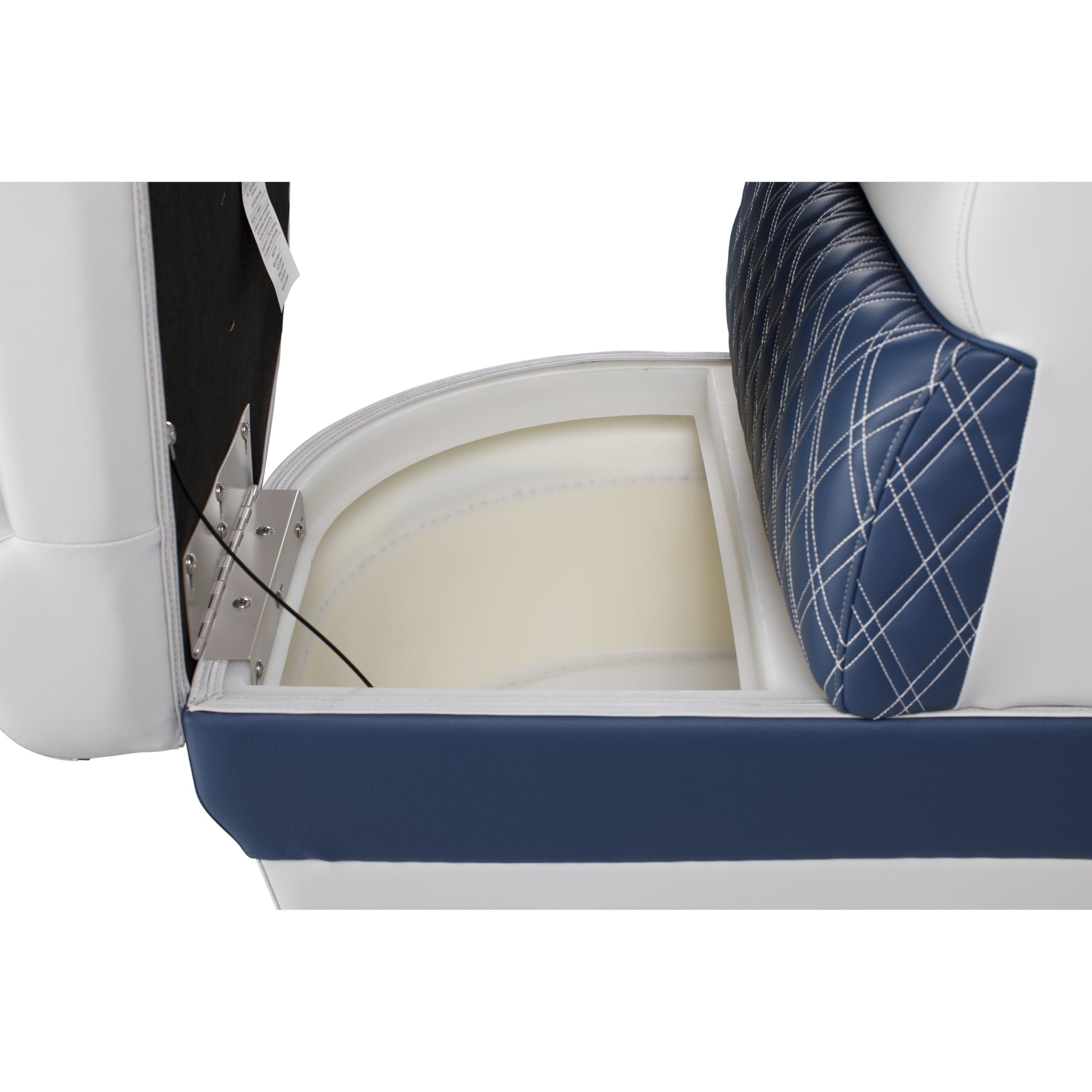 24" Radius Corner Pontoon Seat, Lippert Sunset Collection, Contoured Foam Cushioning, Durable Marine-Grade Vinyl, Built-In Dry Storage, Poly Frame, 24"L x 28"W x 30"H - 2024021176