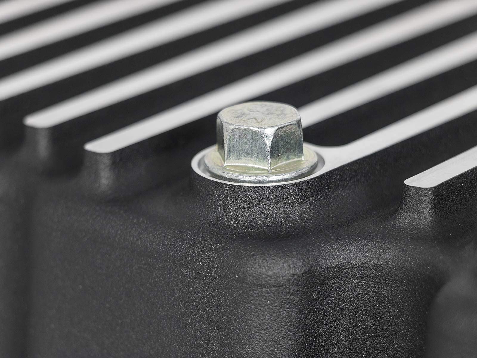 Engine Oil Pan Pro Series Black W/ Machined Fins
