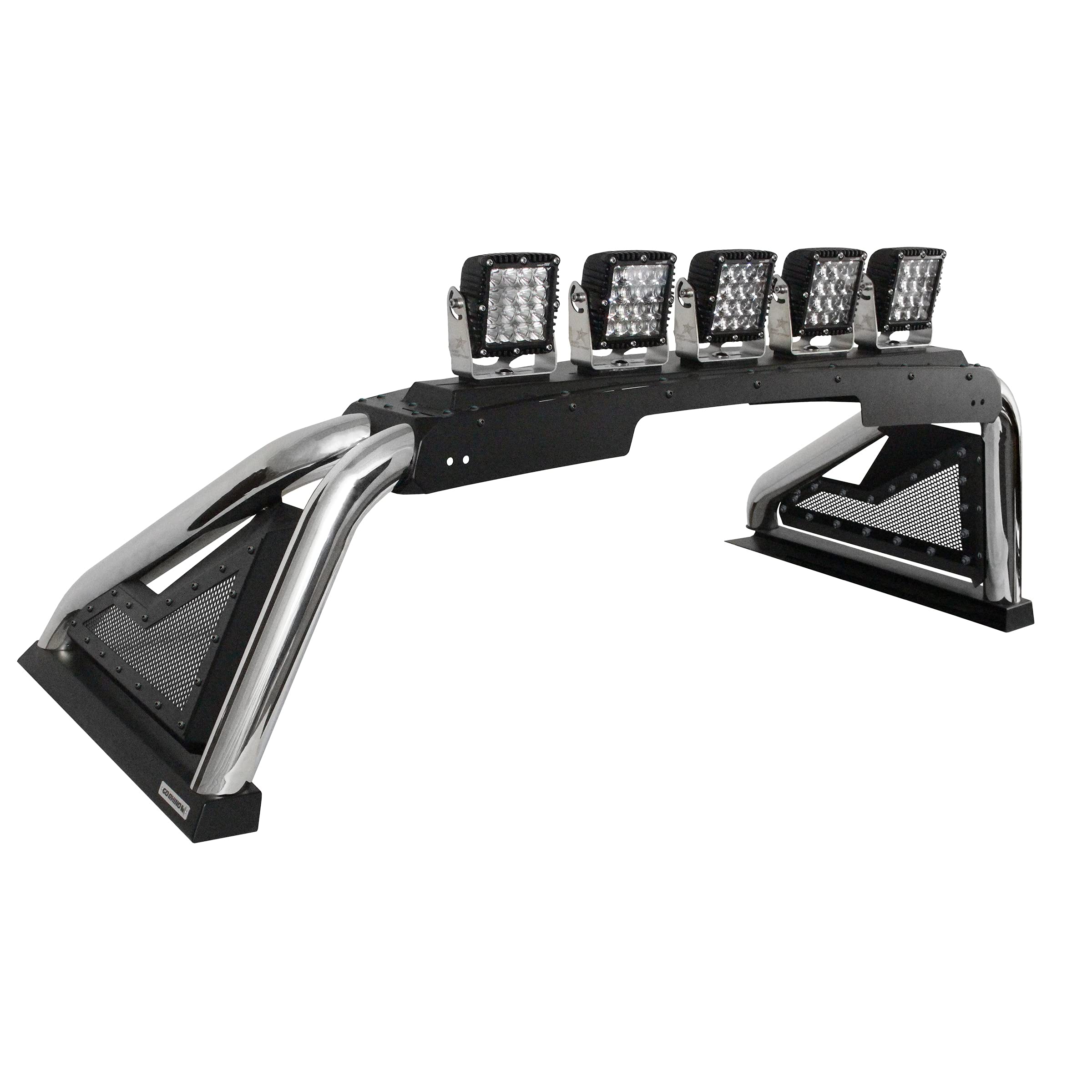 Go Rhino 2.0 Sport Bar w/Mounting for up to 6" Individual Lights & LED Light Bars up to 40" | Stainless Steel, Polished | 911000PS | Fits 15-24 Ford F-150 & Other Full Size Trucks (See Description)