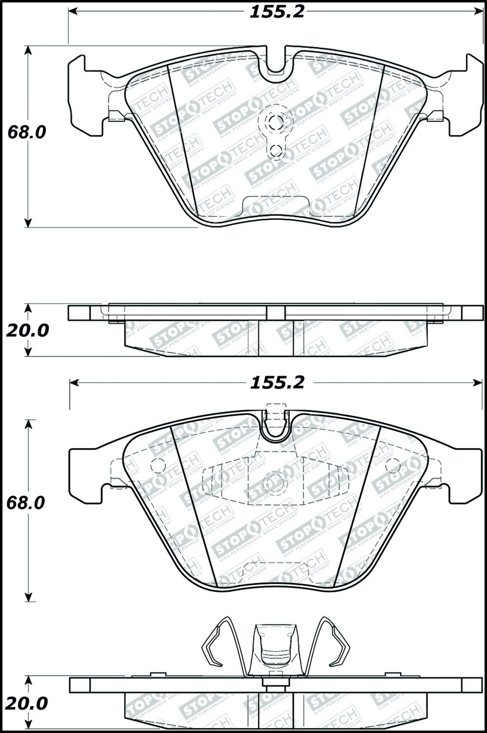 Brake Pads StopTech 305.12600 Street Select with Hardware