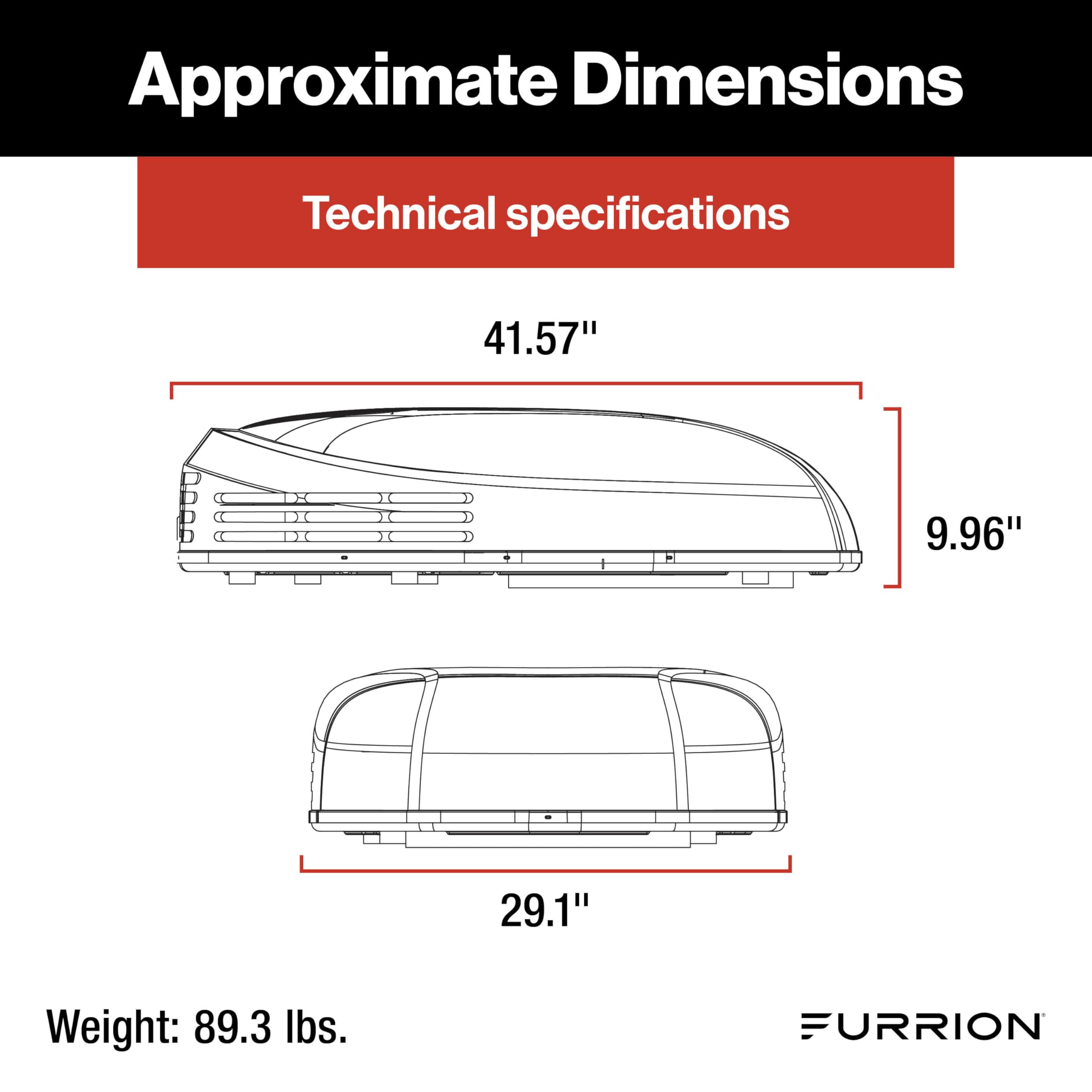 Furrion Chill 15,000 BTU Low-Profile RV Rooftop Air Conditioner with Heat Pump – Ultra-Quiet, Dual-Fan, High-Efficiency, R32 Eco Refrigerant, Vibrationsmart, Climatesmart, Black – FACR15LPSA2-BL-AM