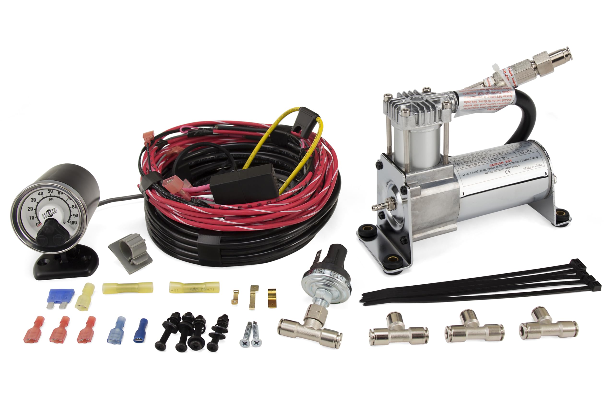 Air Lift Single LoadController On-Board Air System with Heavy-Duty Compressor - 25854