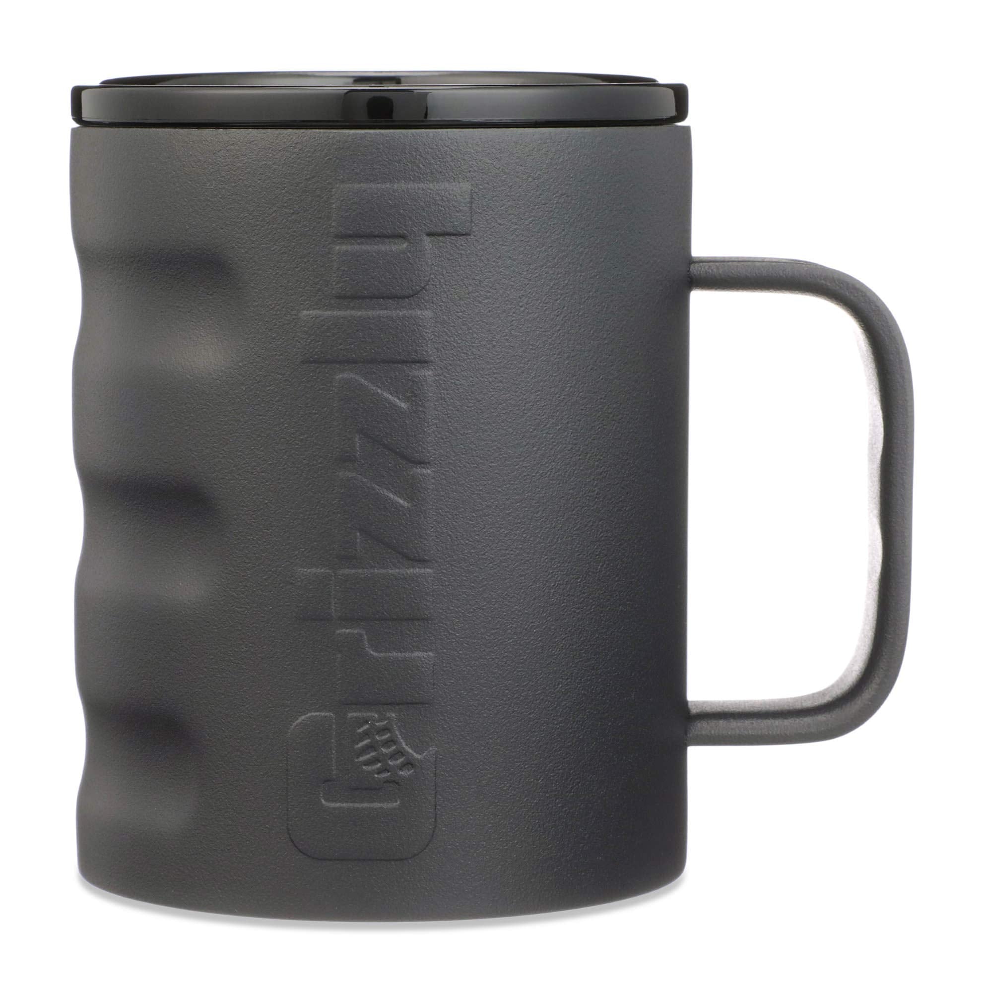 Camp Cup Grizzly Grip 11 oz | Stainless Steel |Vacuum Insulated with TwistTop Lid | Mug For Beach Camping Coffee Hiking Fishing Hunting Tea | Charcoal