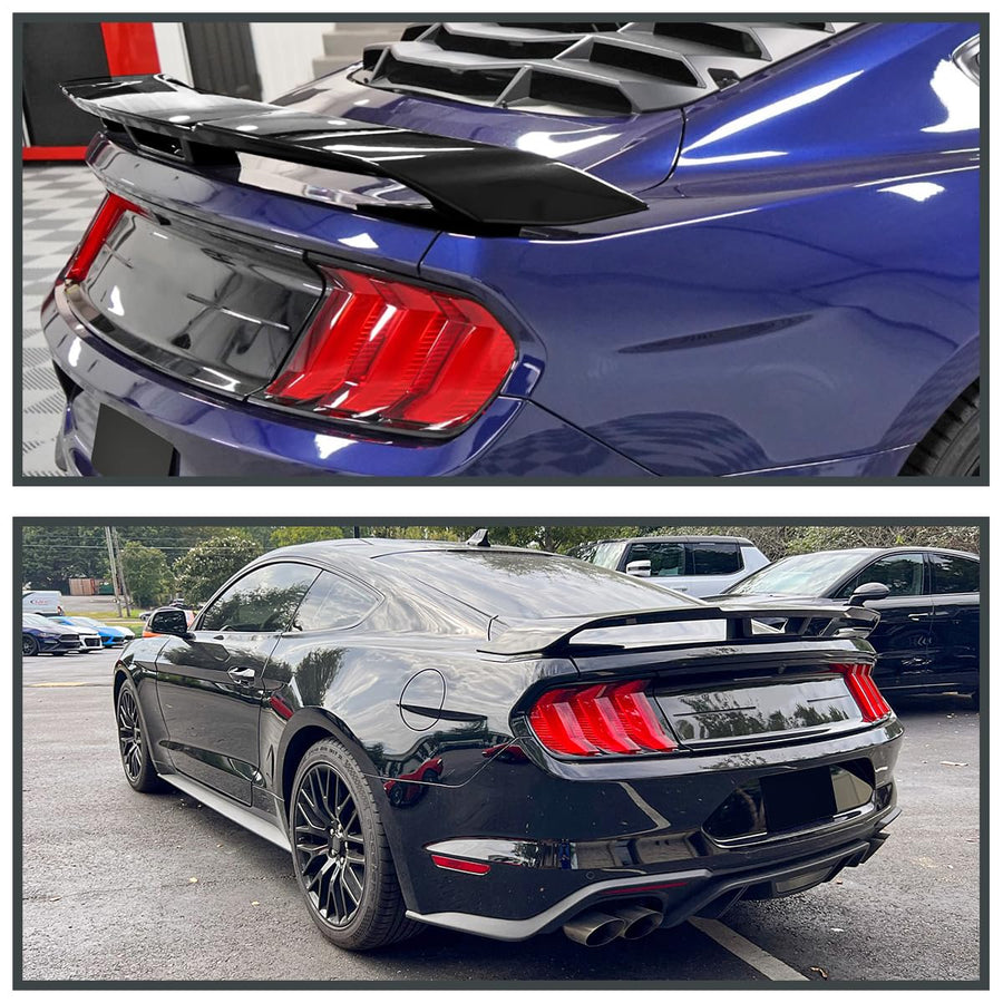 GT500 Style Spec-D Tuning Glossy Black ABS Rear Trunk Spoiler for 2015-2022 Ford Mustang Models