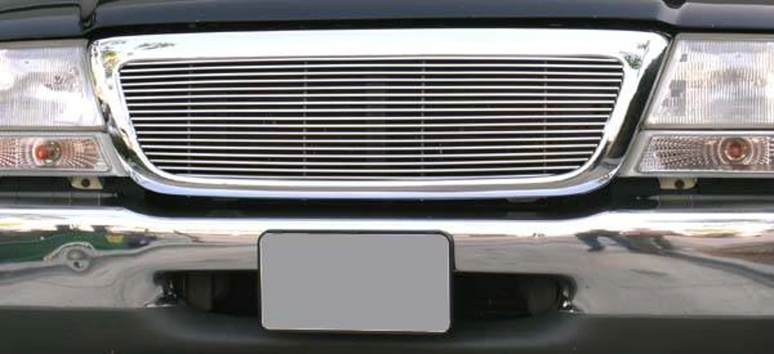 Billet Grille Compatible with Ford Ranger (1998-2000), Polished, 1 Pc, Insert - PN #20676