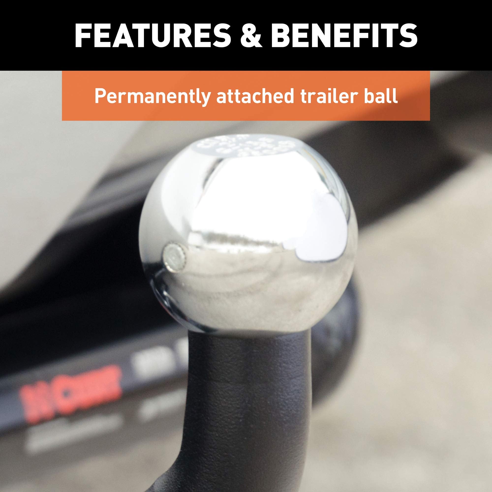 CURT Euro Trailer Hitch Mount with 1-7/8-Inch Ball, Fits 1-1/4-Inch Receiver, 3,500 lbs, 4-5/8-Inch Height