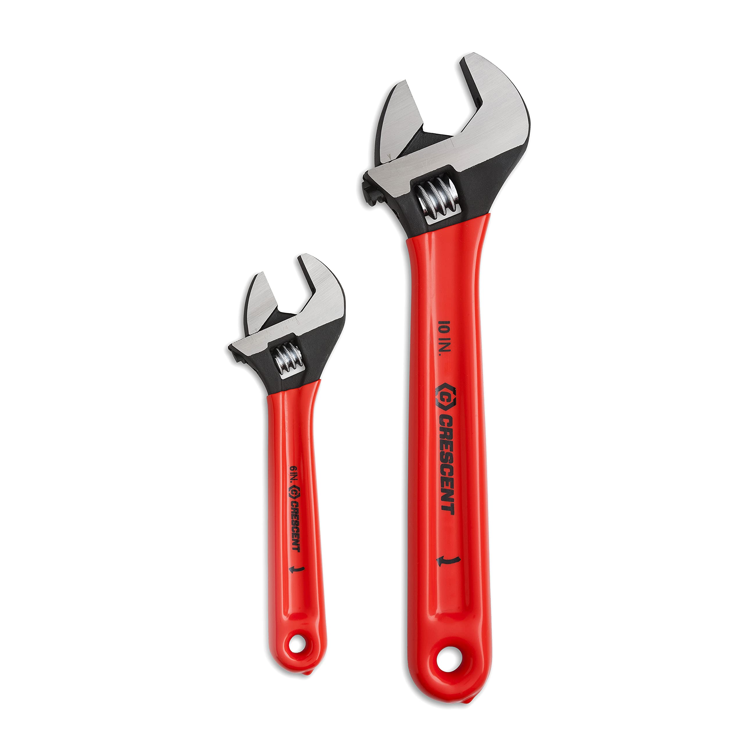 Crescent Black Oxide Adjustable Cushion Grip Wrench Set - Home Improvement, Garage & Mechanic Hand Tools - 6" & 10" - AT2610CVS
