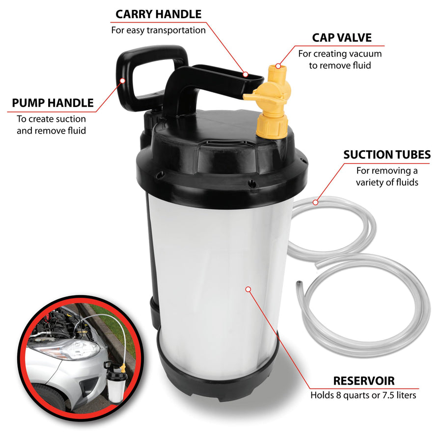 Manual Vacuum Extraction Pump Performance Tool W54171 for Oil, Transmission fluid, gear oil, coolant and power steering fluid