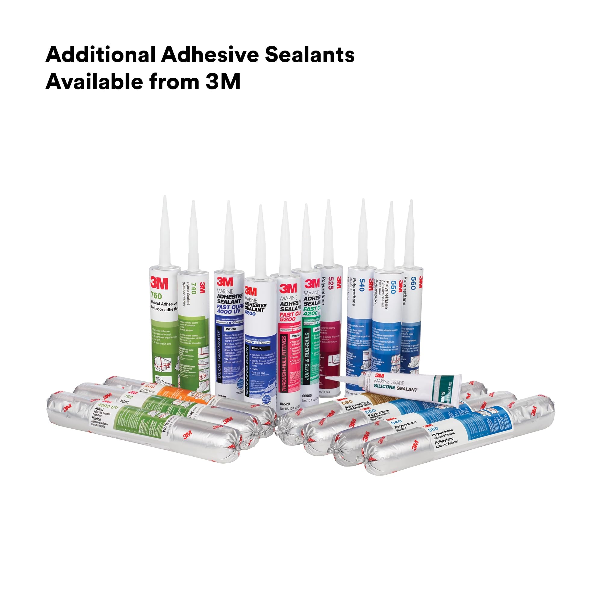 3M Marine Adhesive Sealant 5200 Fast Cure (06520) Permanent Bonding and Sealing for Boats and RVs Above and Below the Waterline Waterproof Repair, White, 10 fl oz Cartridge