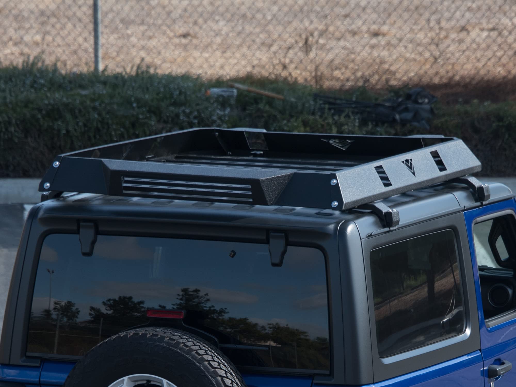 Armordillo Modular Roof Cargo Basket Tray AR-M Series|Compatible with 2007-2018 Jeep Wrangler 4 Door JK|7161917|Textured Black|Roof Rack Basket|Roof Tray