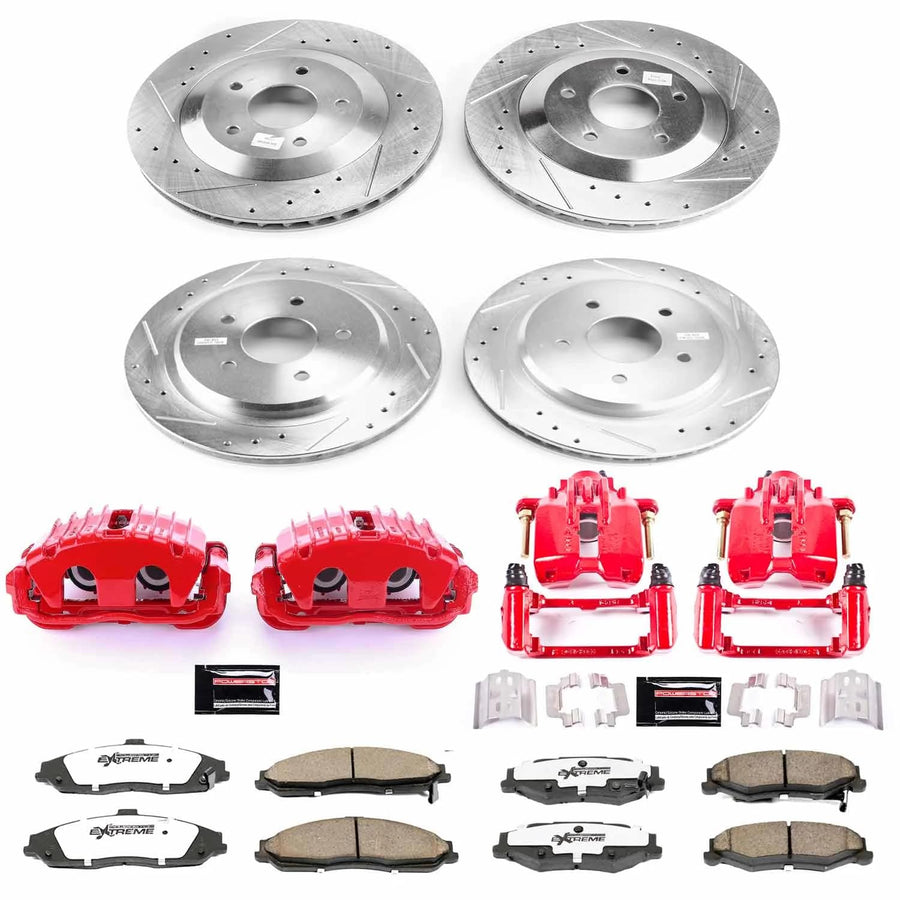 Power Stop Z26 KC1560B-26 Front & Rear Street Warrior Brake Kit Chevrolet For Chevrolet Corvette 1997-2004 [Model Specific]