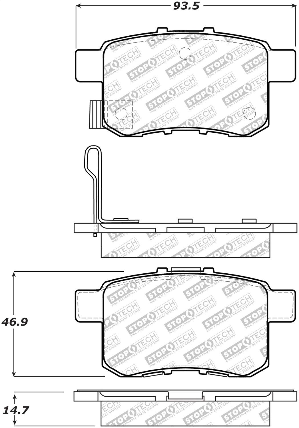 Brake Pads StopTech 305.13360 Street Select with Hardware