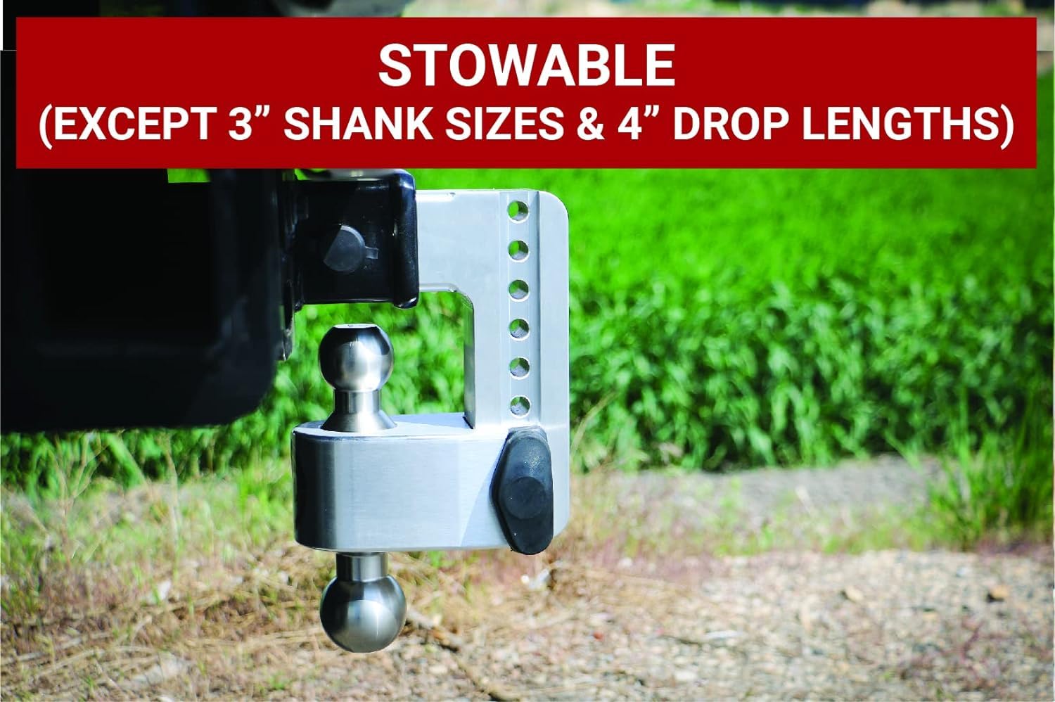 Weigh Safe 10" Drop LTB10-2 Hitch w/ 2" Shank/Shaft, Adjustable Aluminum Trailer & Ball Mount, Stainless Steel Combo Ball (2" & 2-5/16") and a Double-pin Key Lock