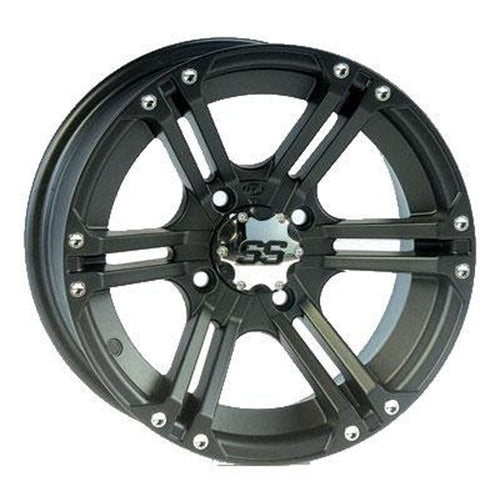 SS ALLOY ITP 1428376536B Matte Black Wheel with Machined Finish (14x8"/4x156mm)