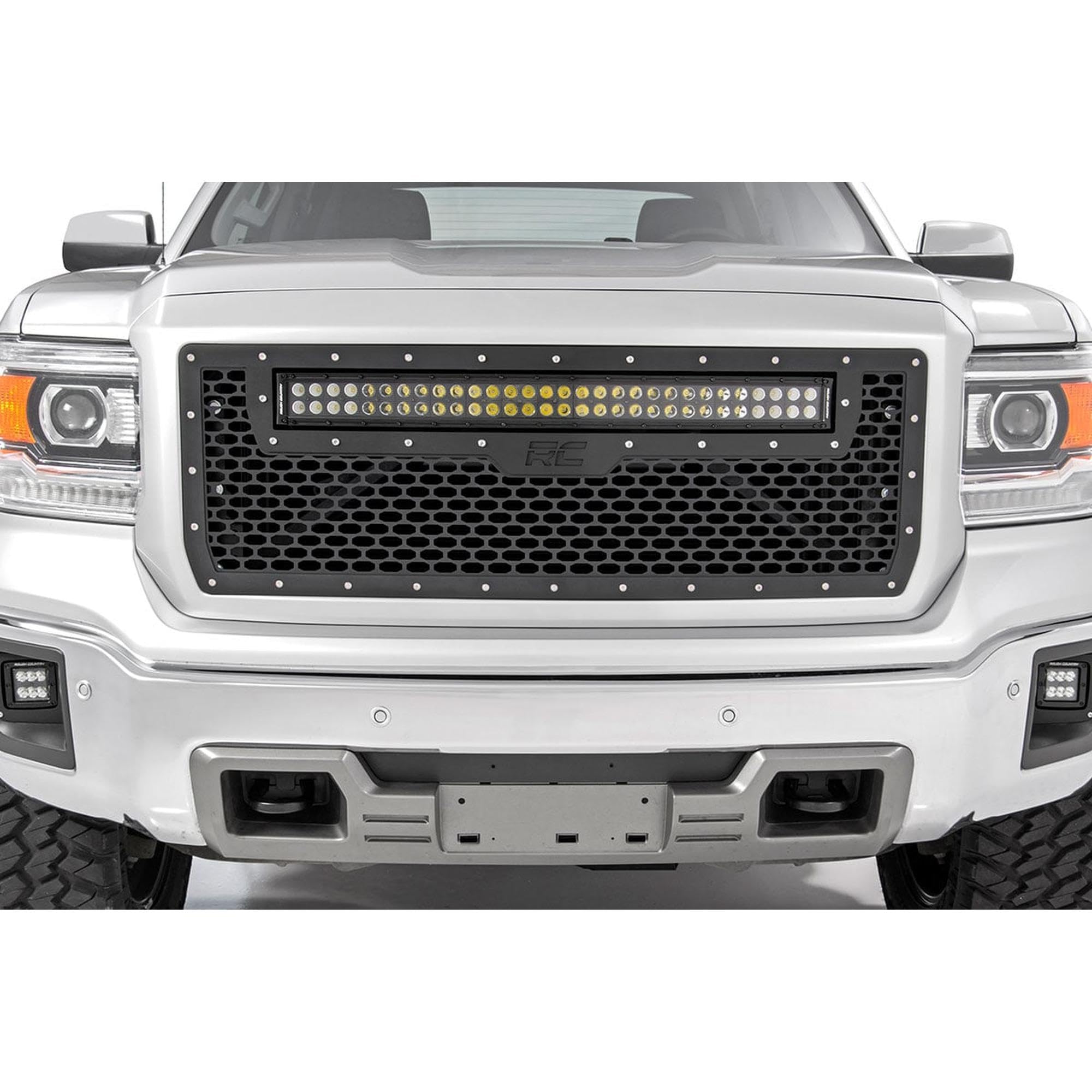 30" Rough Country Mesh Amber DRL LED Grille for 14-15 GMC Sierra 1500-70190BDA