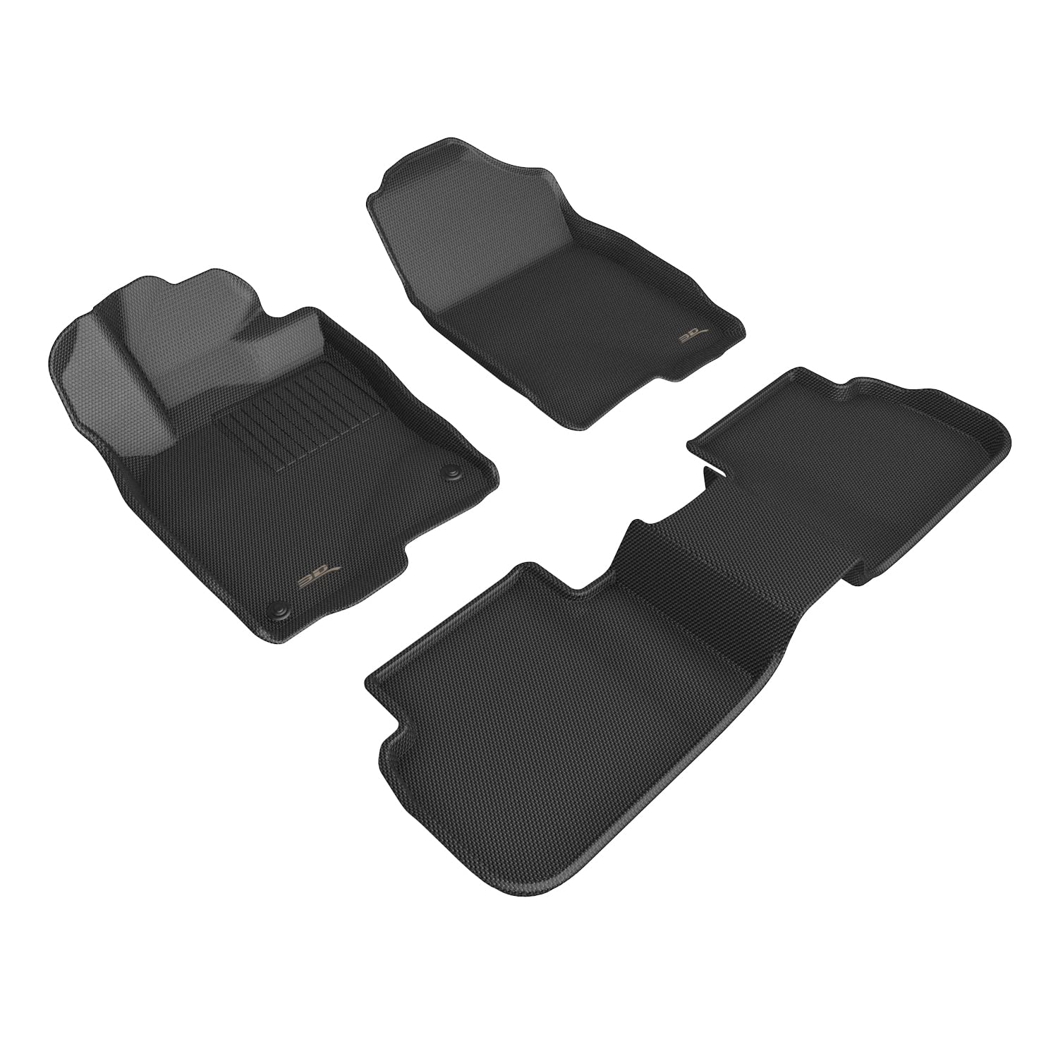 MAXpider 3D Custom Fit Kagu Floor Mat (Black) Compatible with Honda Civic 2022-2026 / Civic Type R 2023-2026 (No Rear USB Port) - Full Set