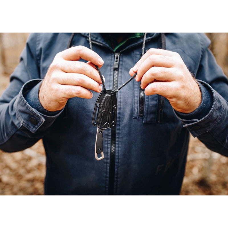 Kershaw Drop Point Brace Pocket Knife, 2-in. Blade, Molded Neck Sheath, Fixed Blade (2085), Black