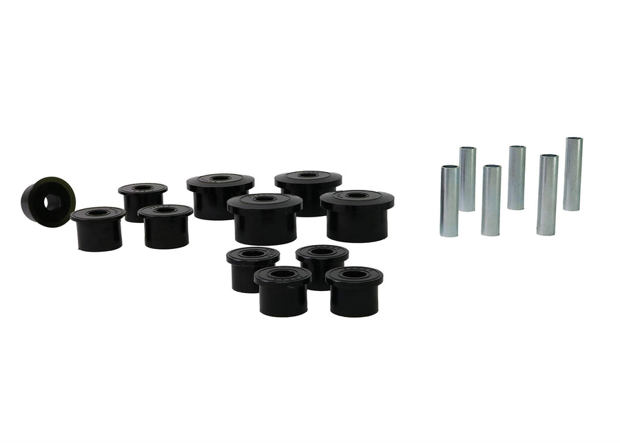 Whiteline W73819 Compatible Rear Leaf Spring and Shackle Bushing Kit with 86-99 Comanche, Cherokee