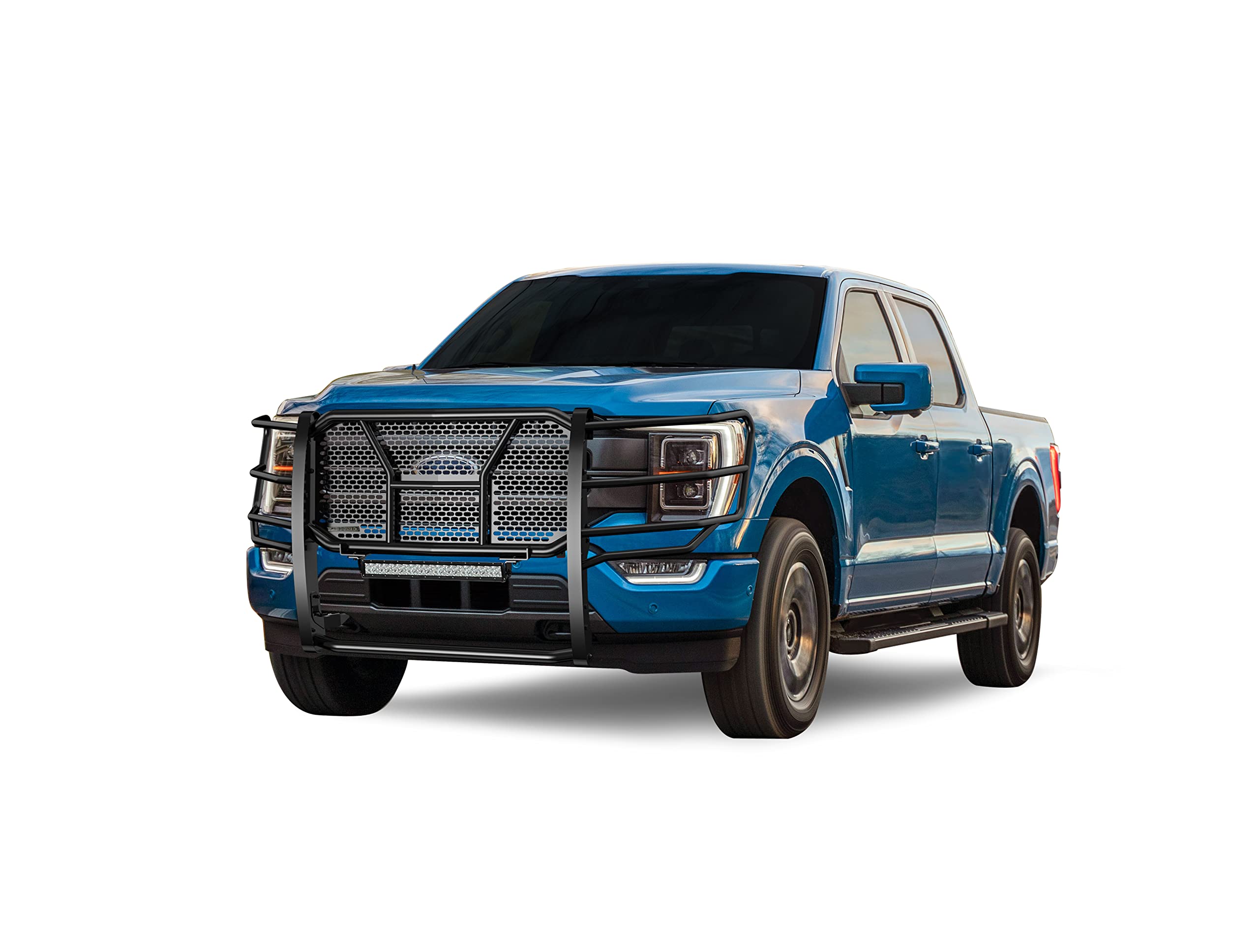 RUGGED Black Horse Heavy Duty Grille Brush Bumper Guard Modular Black Compatible with 2021-2024 Ford F-150-RU-FOF116-B-K1