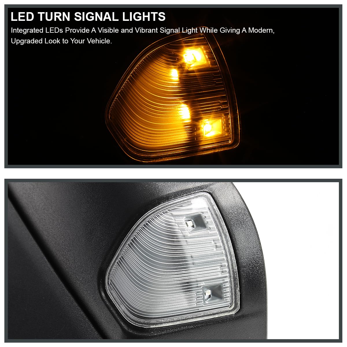 Spec-D Tuning Heated Power Towing Mirrors w/LED Turn Signal Compatible with 1998-2001 Dodge Ram 1500, 1998-2002 Dodge Ram 2500/3500, Left + Right Pair