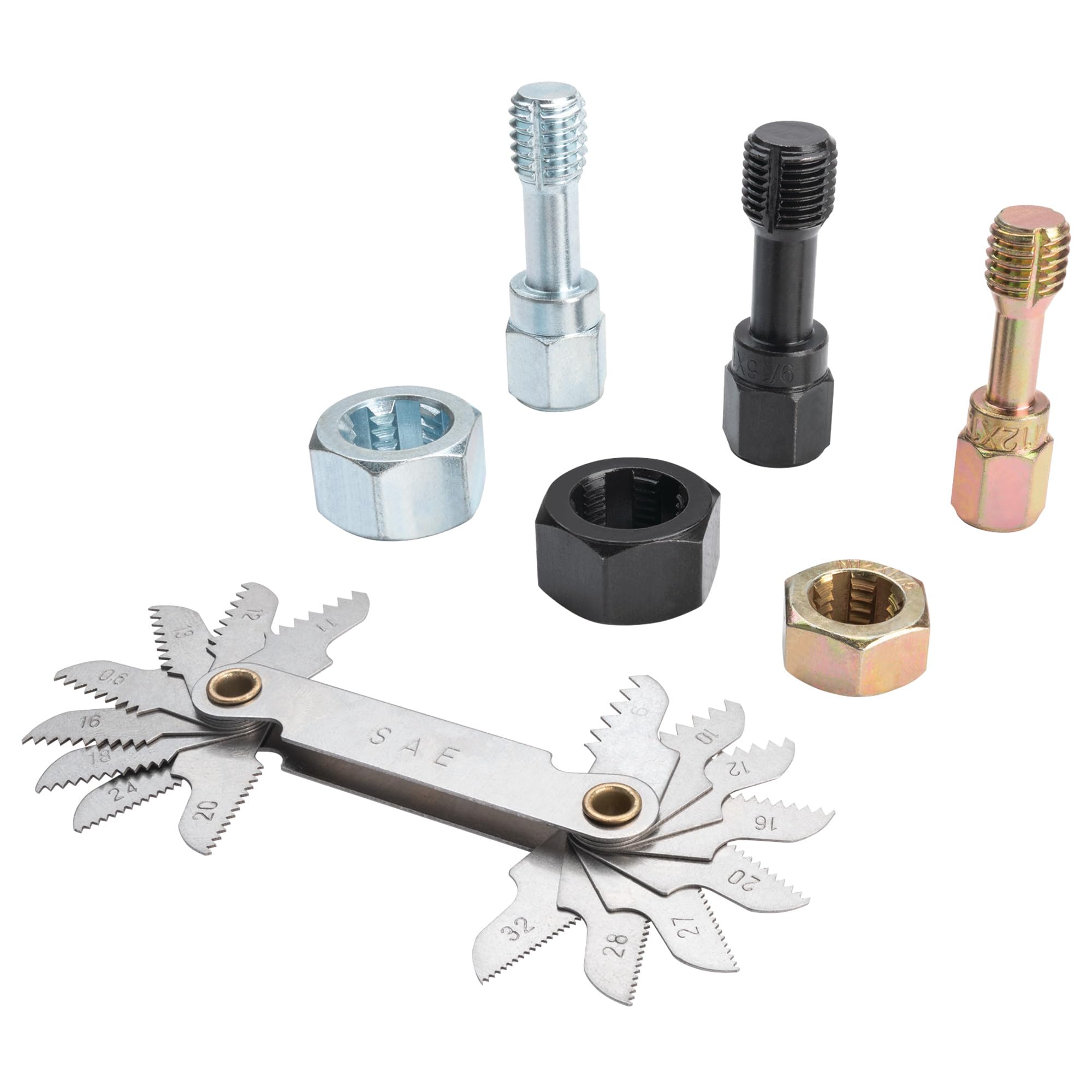 42 pc. Master Thread Restorer Kit Performance Tool W8660: Includes Metric/SAE UNC/UNF Discs, Tap Dies, and Thread Gauges to Restore Stripped or Damaged Nuts and Bolts