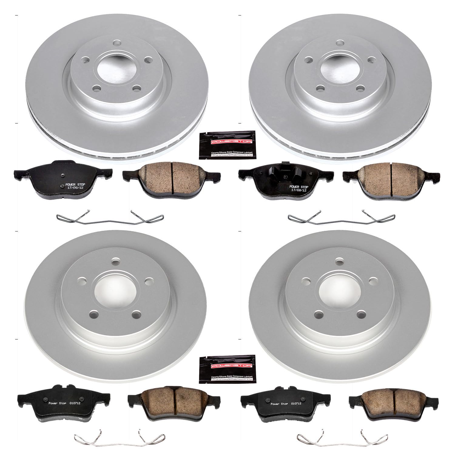 Power Stop Z23 CRK4051 Front and Rear Evolution Geomet Coated Brake Kit For Volvo C30 2008-2013, Volvo C70 2006-2013, Volvo S40 2006-2011, Volvo V50 2006-2011 [Model Specific]